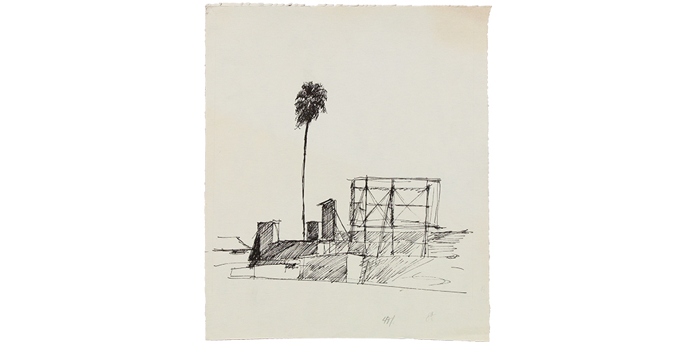 West Los Angeles Billboards Ink Drawing